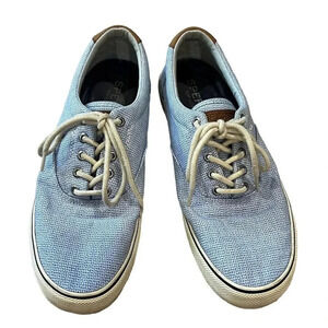 Sperry Men's Striper II CVO Gingham Sneakers Blue Size 10 Casual